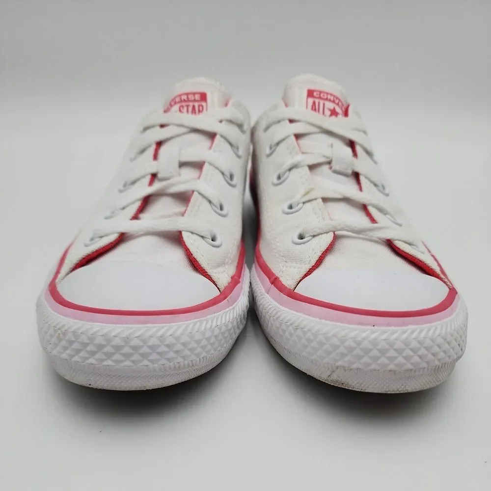 Converse Chuck Taylor All Star Ox Junior Girls Size 3.5 White Pink Sneaker Shoes